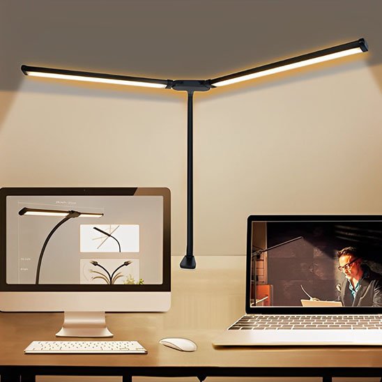 bras ecartes lumieres ordinateur lampe de bureau
