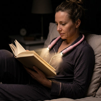 lampe de lecture de cou rose caoutchou souple rechargeable
