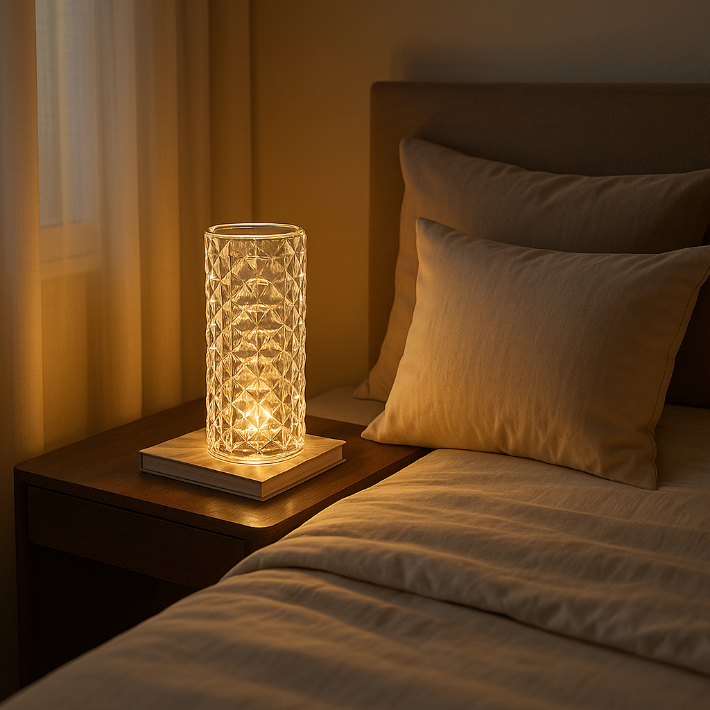 lit chambre lampe de chevet