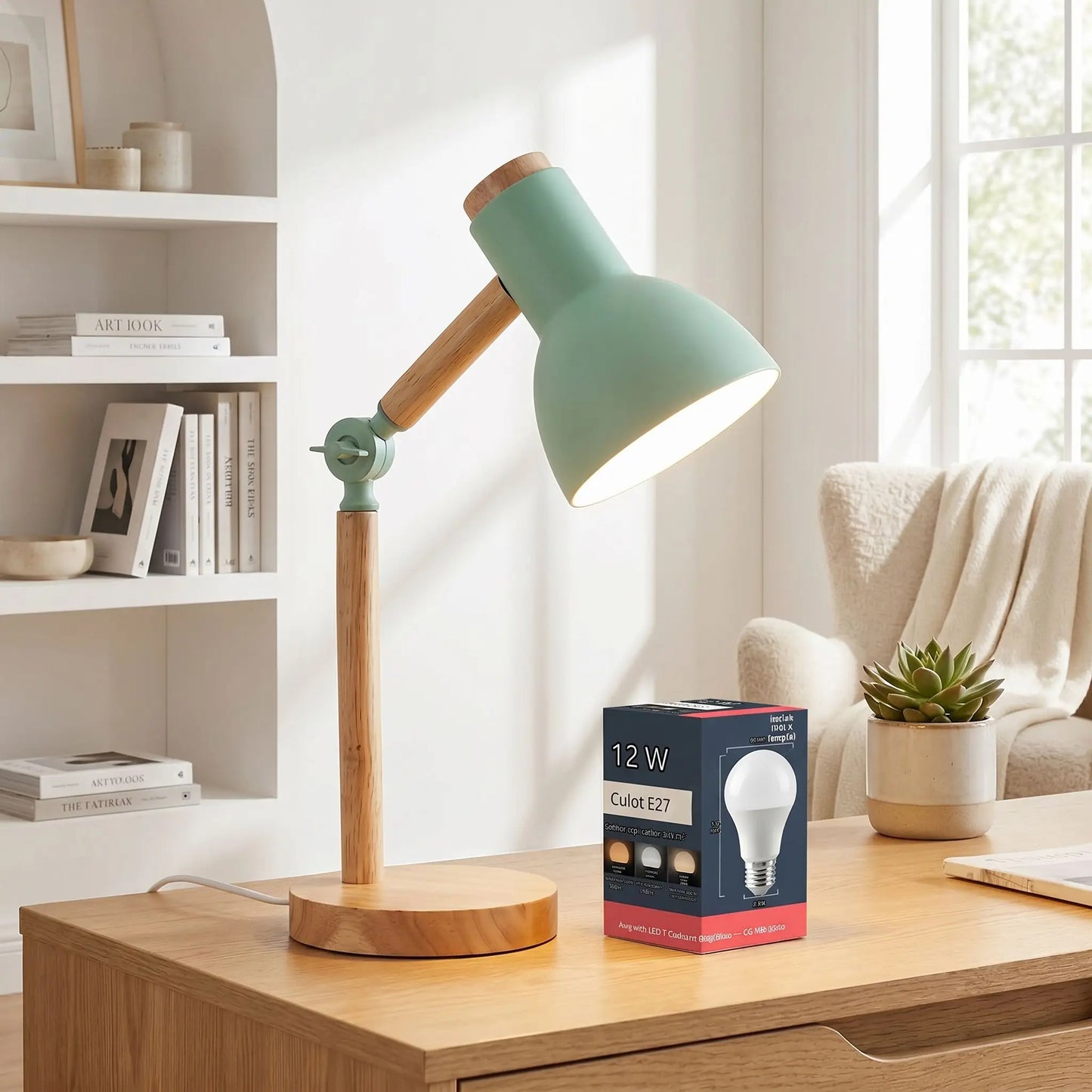pack lampe ampoule inclus lampe de bureau verte
