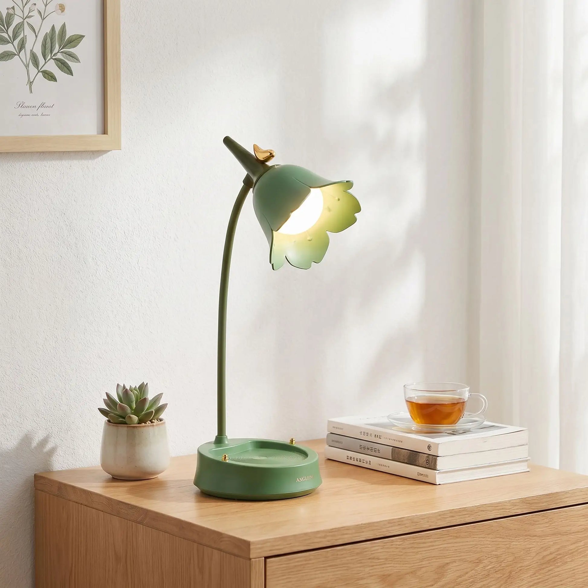ambiance chaleureuse moment detente couleur verte lampe de bueau originale