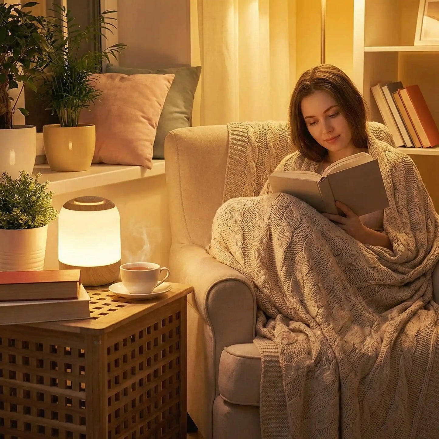 ambiance lecture lumiere douce lampe de chevet sans fil