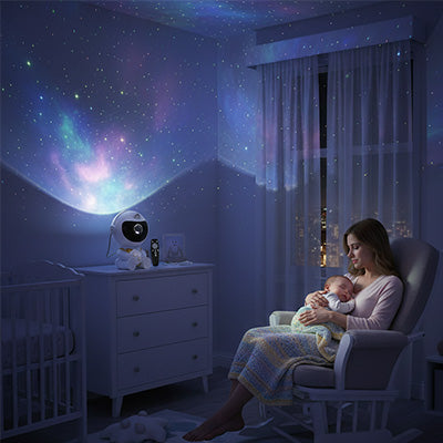 aurore boreale etoile douce nuit veilleuse bebe projection plafond