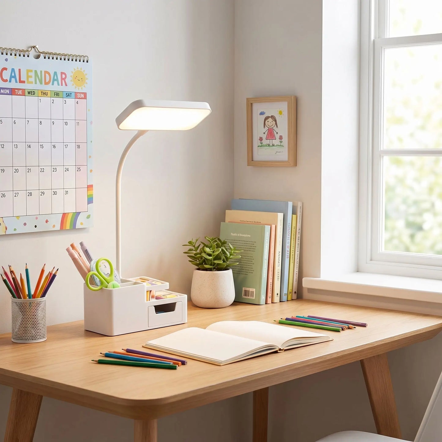 bureau bois clair bien range lampe bureau enfant orientable devoirs