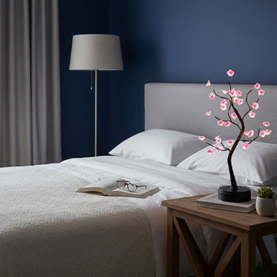 cerisier fleuris lumineuse lampe de chevet tactile