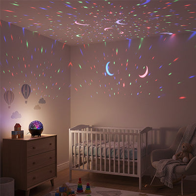 chambre enfant multicolores images mongolfieres lunes veilleuse etoile bebe