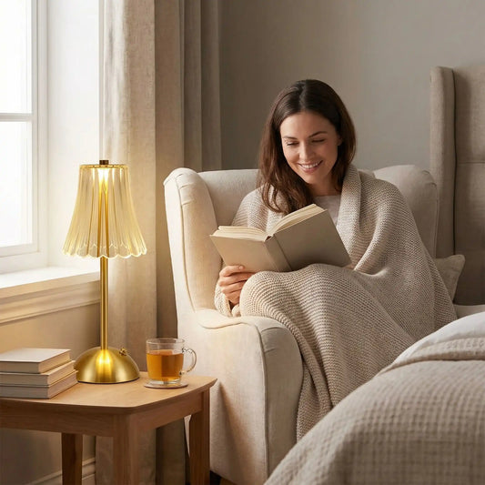 chambre femme couverture livre lampe led a poser