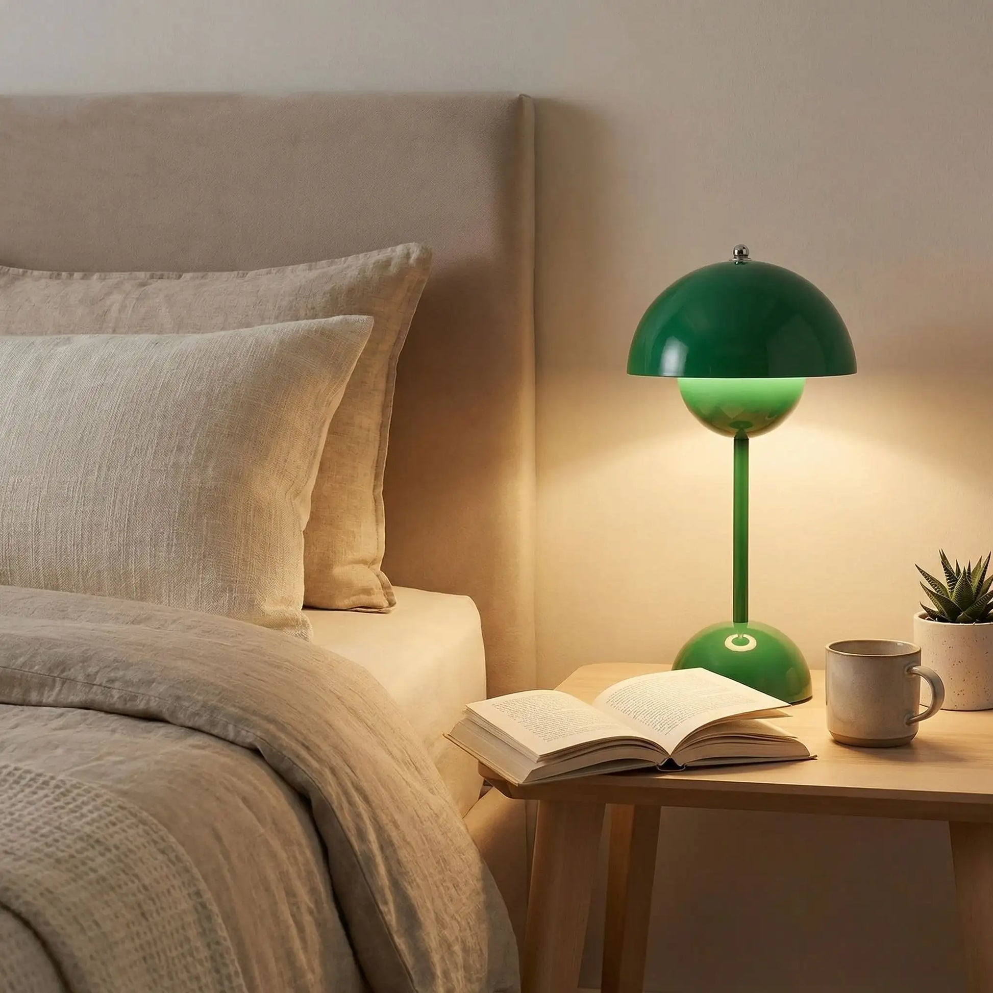coin lecture chaleureux lampe a poser verte