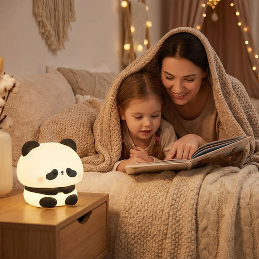 complicite mere fille histoire confident panda lampe veilleuse enfant