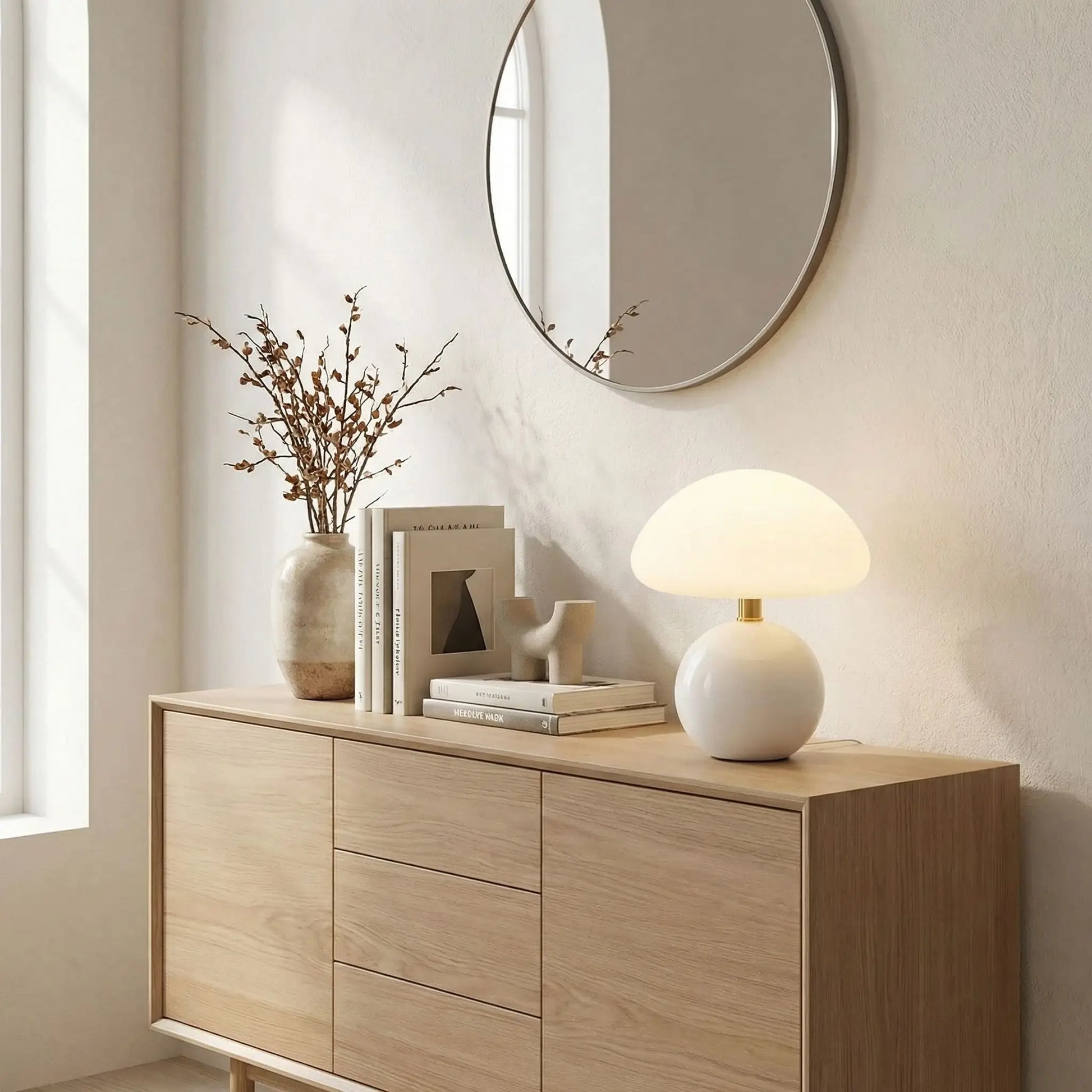 couleur blanche lampe de chevet champignon