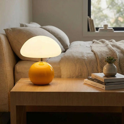 couleur jaune lampe de chevet champignon