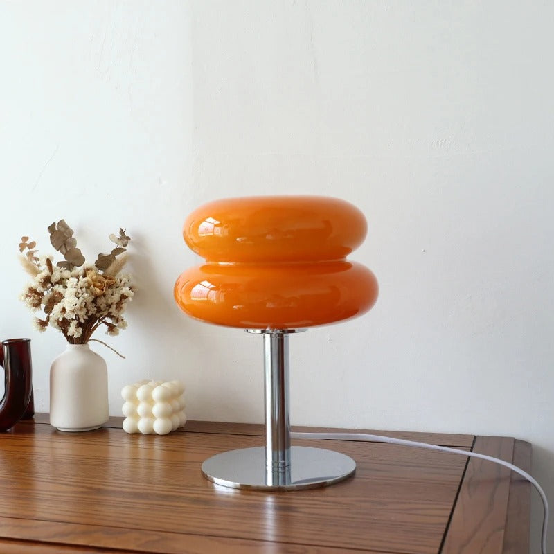 couleur orange lampe a poser verre
