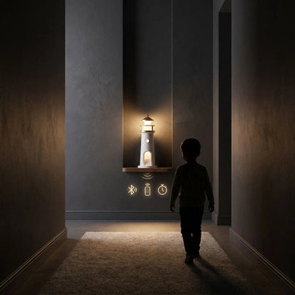 couloir noir enfant declenche lumiere phare veilleuse bruit blanc