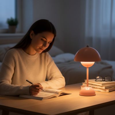 crayon main bureau bois femme lampe a poser pour salon