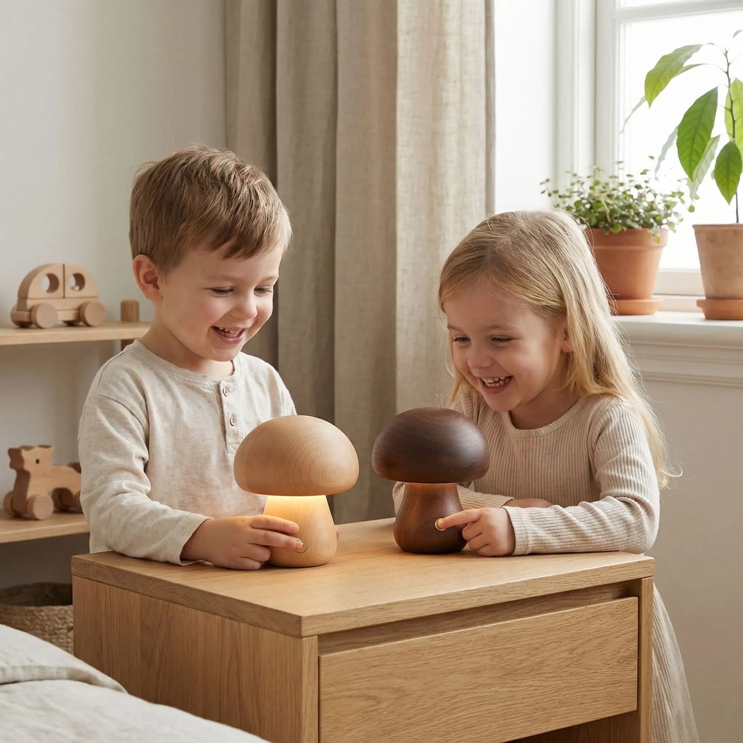 design champignon ludique magique lampe de chevet enfant