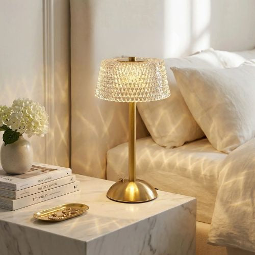 diamants dansant chambre lumineuse lampe table de chevet