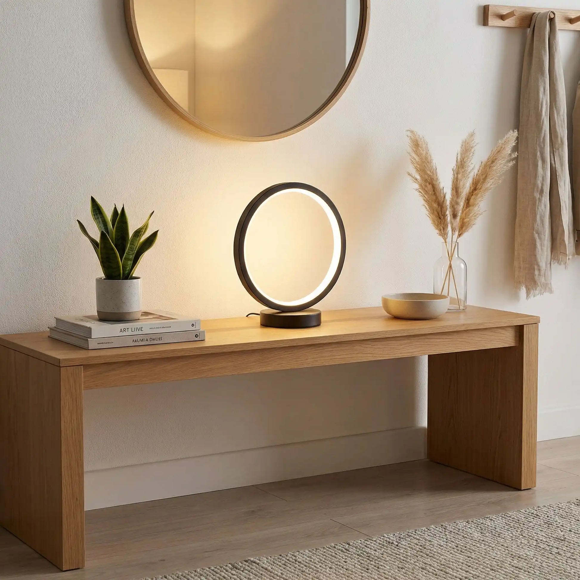 entree moderne design ambiance joyeuse lampe ceramique a poser