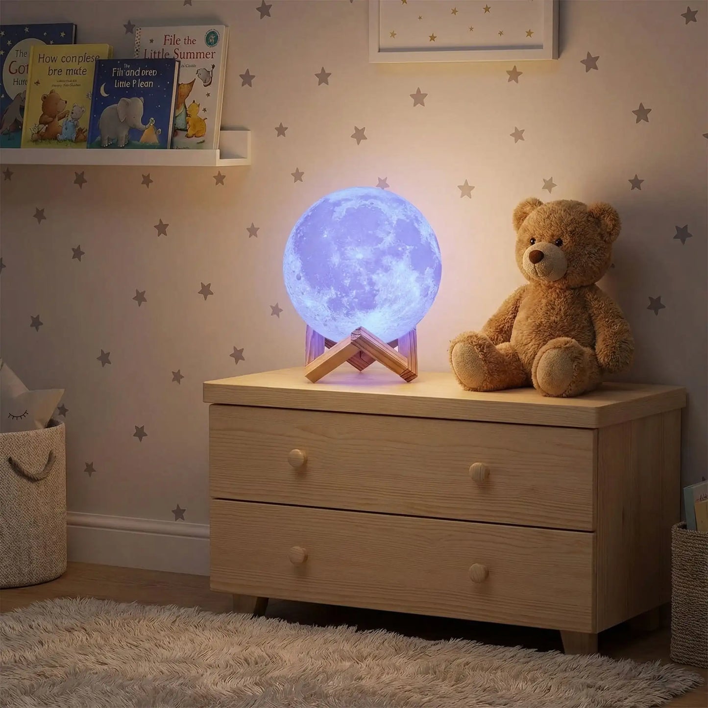 espace enfant veilleuse douce ourson lampe de chevet en bois