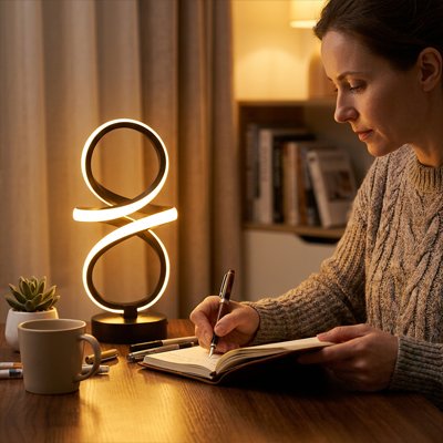 espace travail femme ecris agenda lampe de chevet moderne