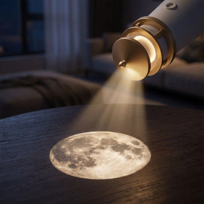 faisceau lumiere projette image lune cratere veilleuse bruit blanc