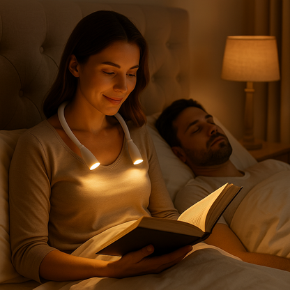femme heureuse lire lit lampes de lecture