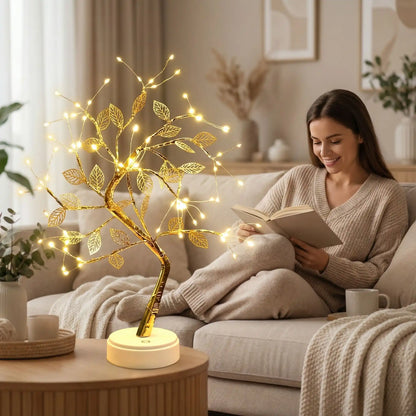 femme souriante lampe de chevet tactile
