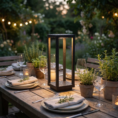 goutelletes metal noir ambiance magique lampe a poser noire