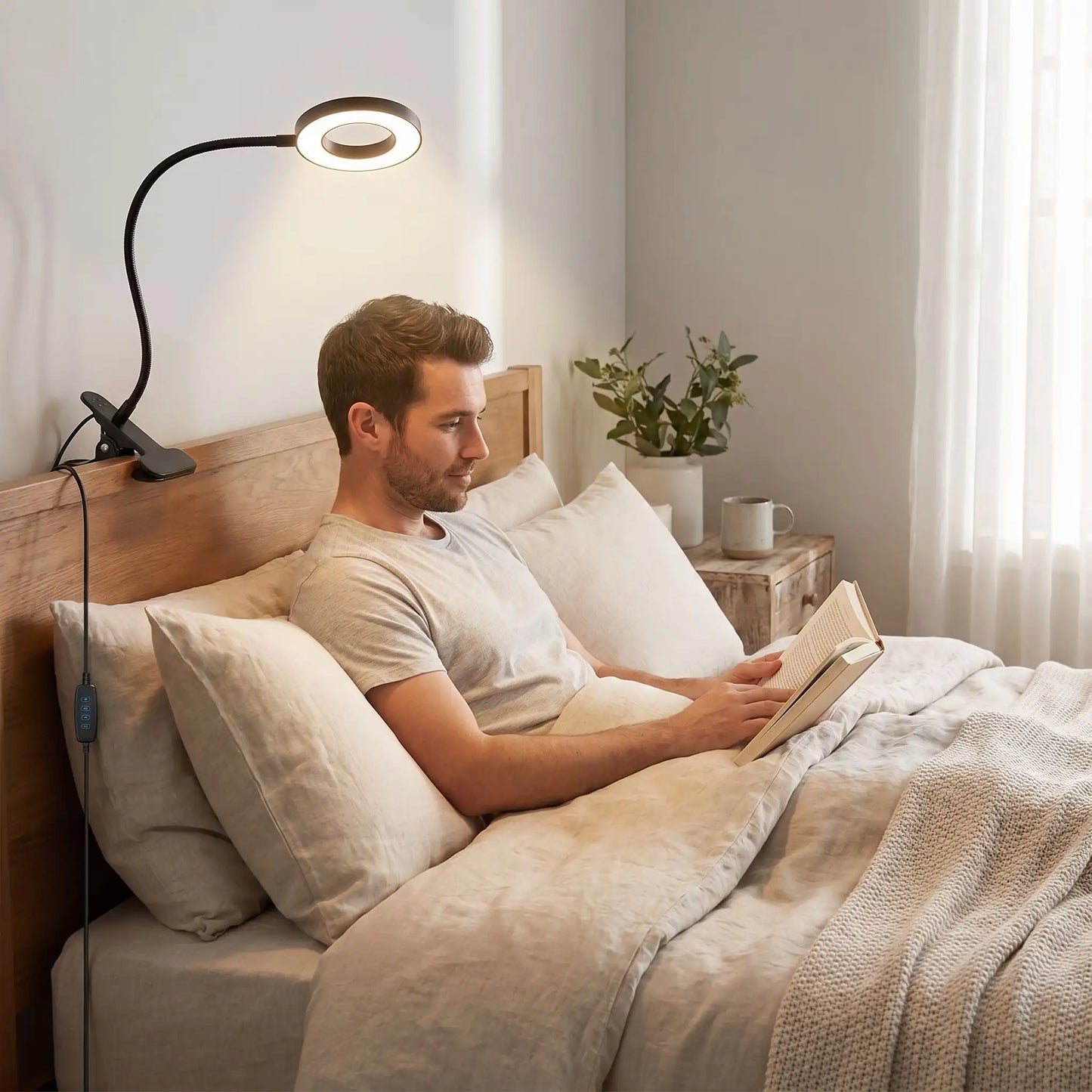 lampe de bureau a pincer homme rituel soir lecture detendre