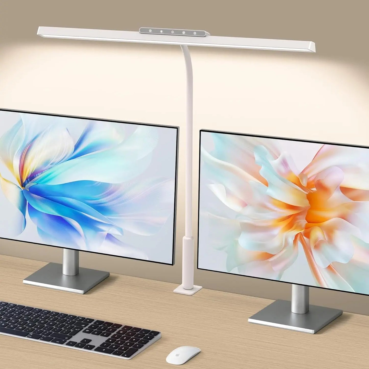 lampe de bureau articulee couleur blanc large couverture zone travail