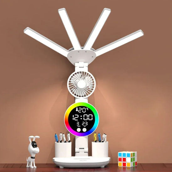 lampe de bureau batterie lithium rechargeable quatres bras lumineuses