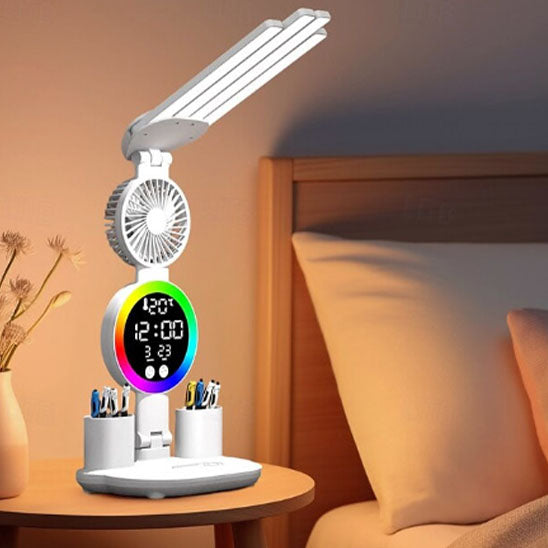 lampe de bureau compacte organisateur integre base antiderapante lumiere douce