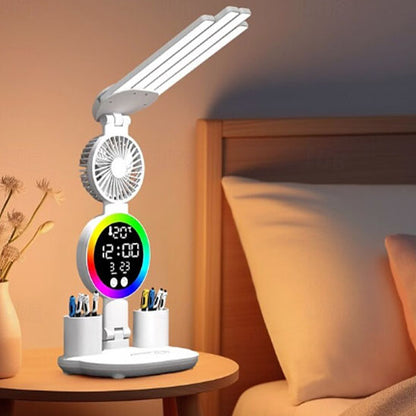 lampe de bureau compacte organisateur integre base antiderapante lumiere douce