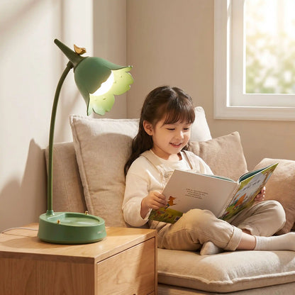 lampe de bureau fille couleur vert coin lecture petite fille