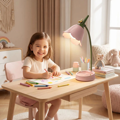 lampe de bureau fille lumiere led petite fille coloriage heureuse