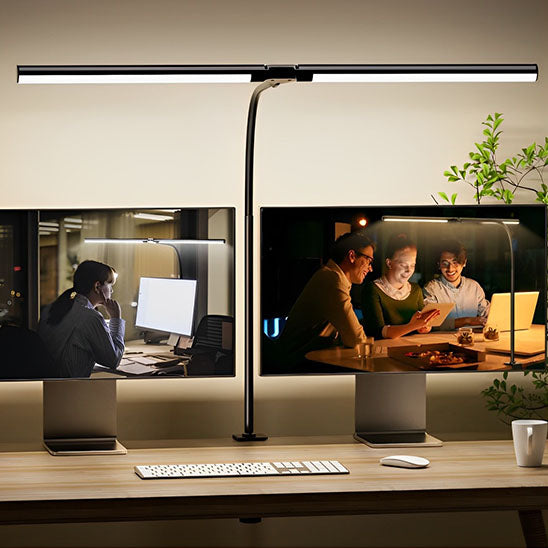 lampe de bureau moderne finition nickel brosse large couverture