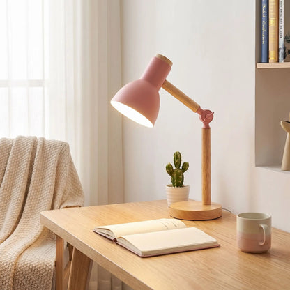 lampe de bureau rose alimentation filaire desin ergonomique led