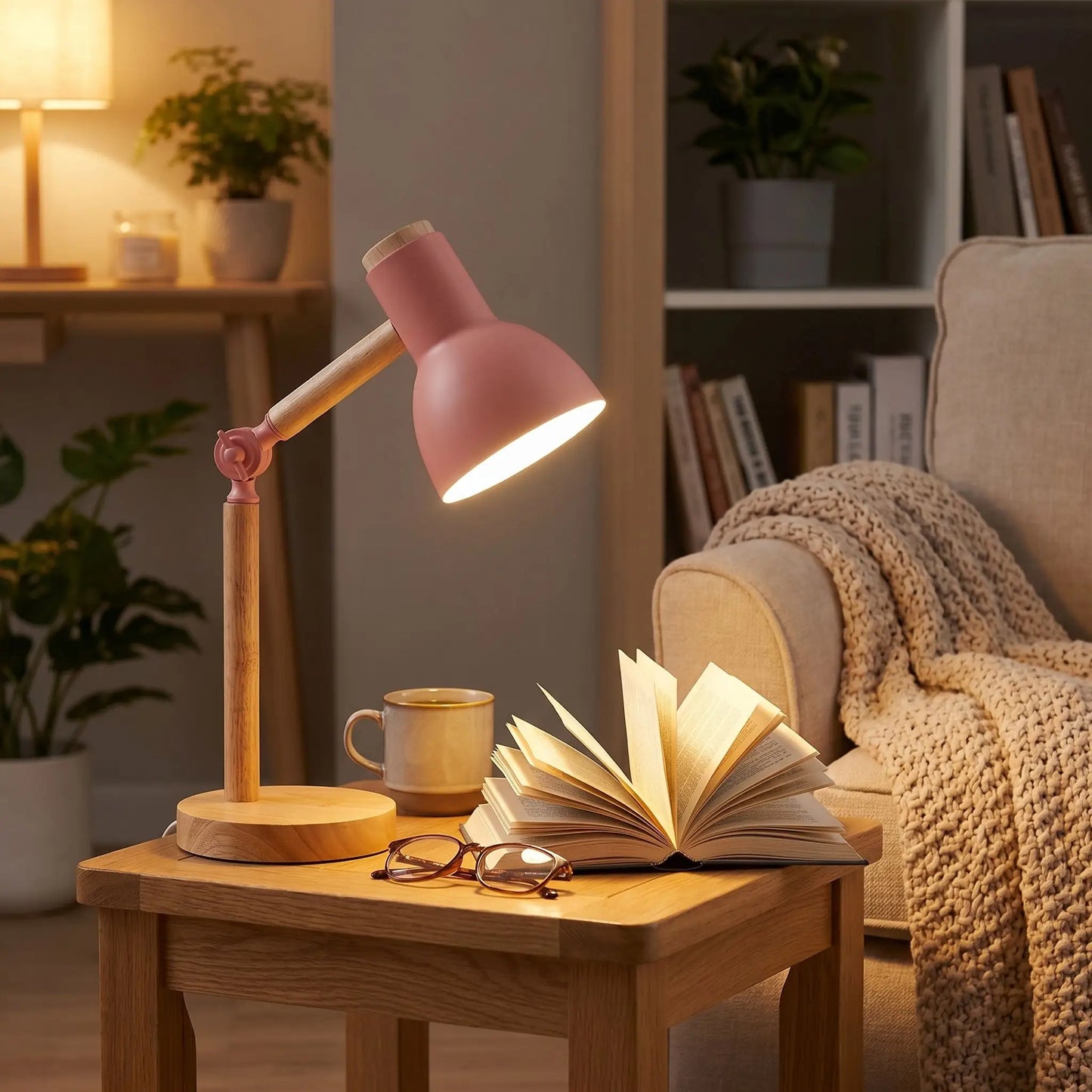 lampe de bureau rose trois temperatures couleurs con lecture apaisant