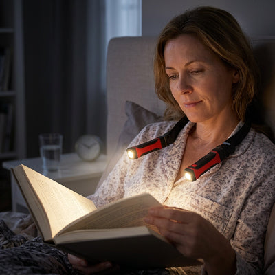 lampe de lecture a led protection occulaire femme devore livre