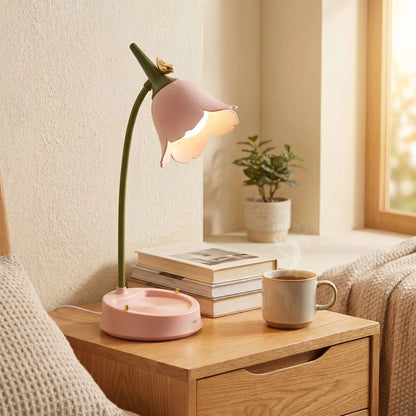 lampe rose pastel espace lumineux lampe de bureau originale