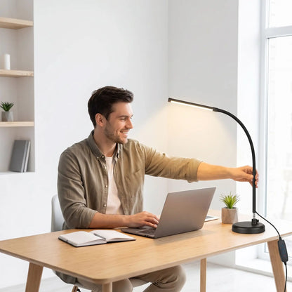 lampes de bureau led homme regle col flexible espace travail