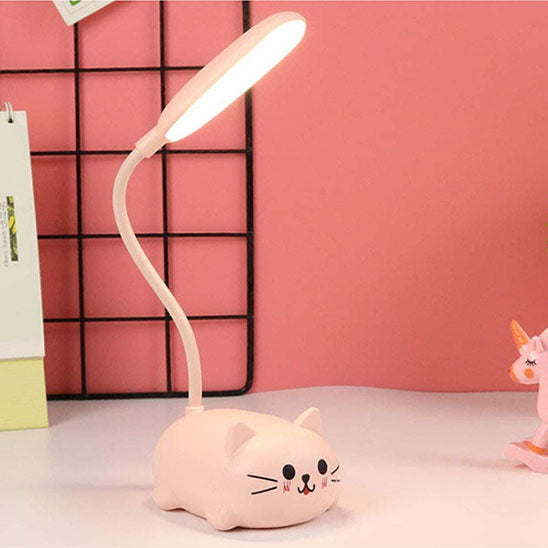 lumiere mini chat rose princesse lampe de bureau enfant