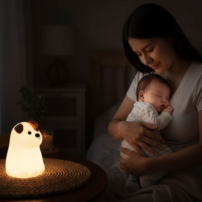 maman heureuse bebe calin lumiere meilleure veilleuse bebe
