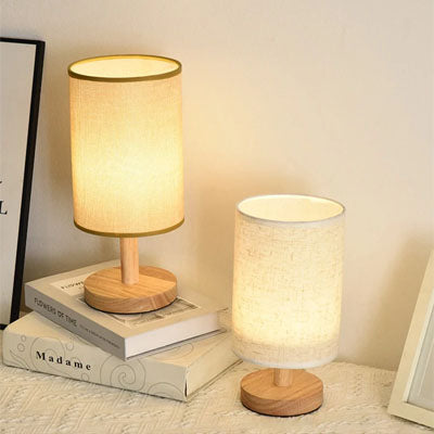 minimalistes tissu lampe a poser en bois