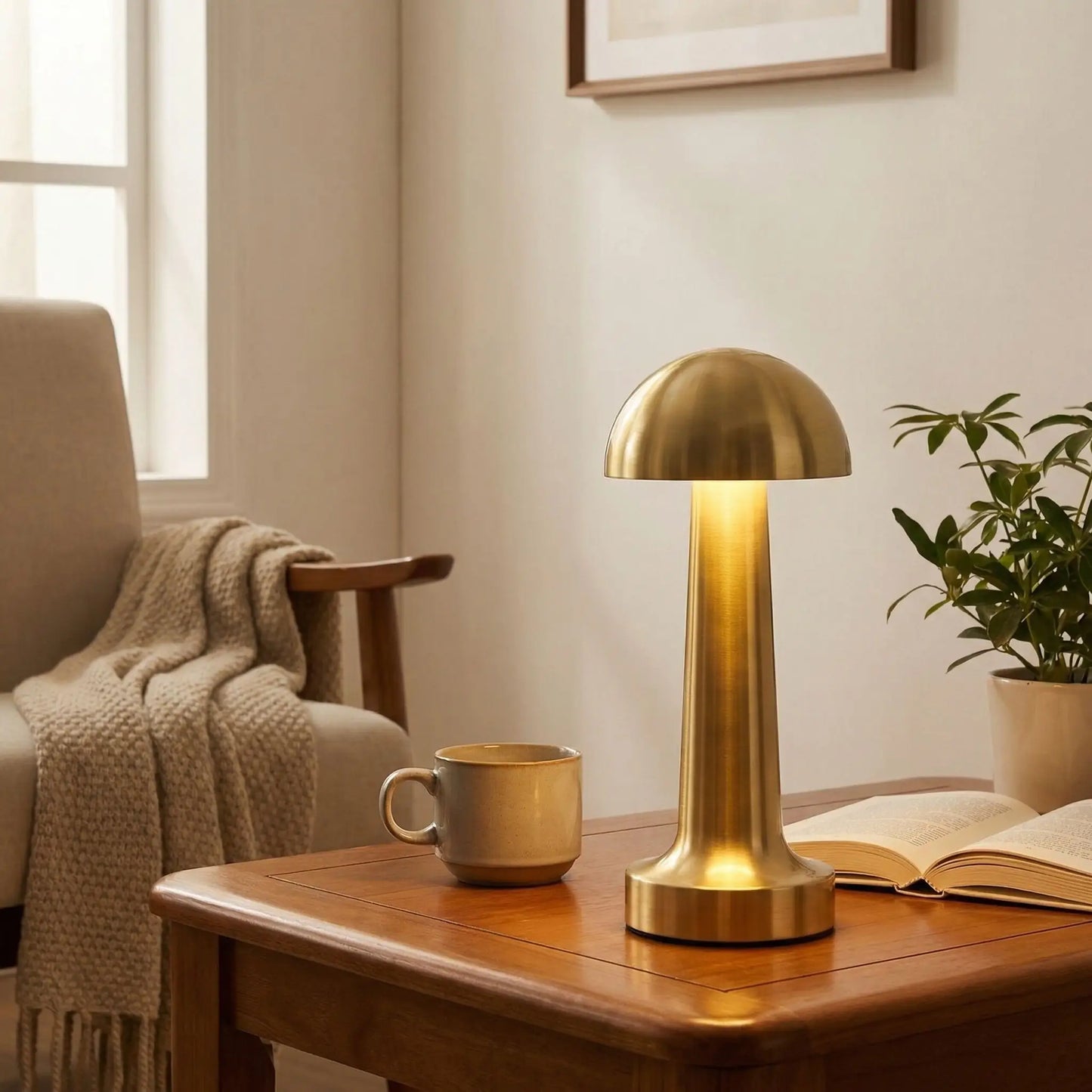 modele dome lumiere chaude lampe de chevet dore