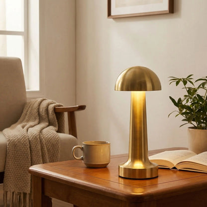 modele dome lumiere chaude lampe de chevet dore