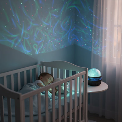motifs aurores boreales enfant dort paisiblement veilleuse projection bebe