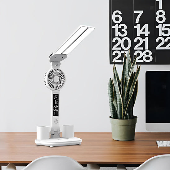 ordinateur fixe plante illumine lampe de bureau