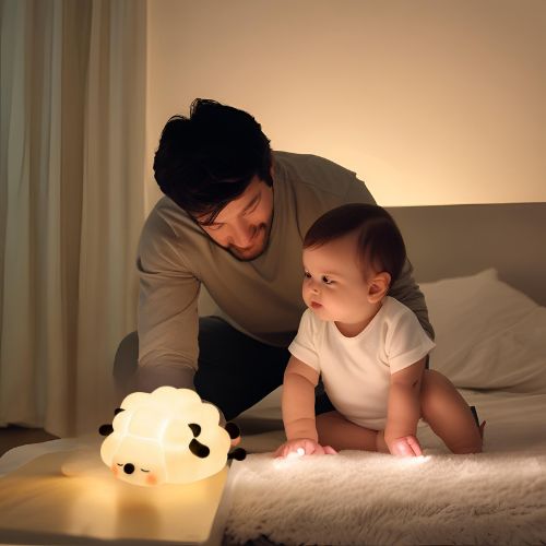 papa bebe attires lumieres veilleuse bebe