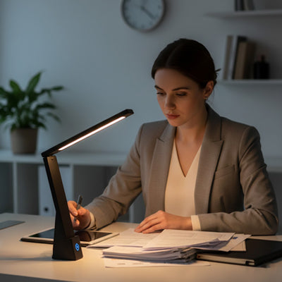 papiers femme lecture lumiere tactile lampe de bureau sans fil