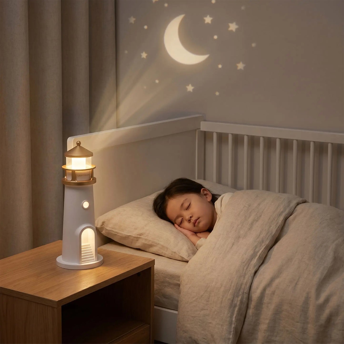 princesse sommeil pronfond gardien phare lune etoilee veilleuse bruit blanc